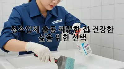 청소업체 출동: 깨끗한 집, 건강한 삶을 위한 선택